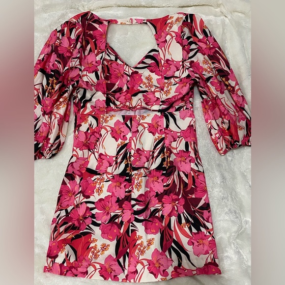 FLORAL MID BACKLESS DRESS by Imperial Botique Size L - Picture 3 of 6